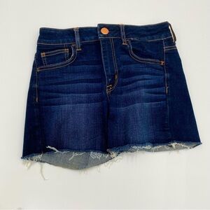 American Eagle‎ Hi Rise Shortie Super Stretch Raw Frayed Hem Denim Jean Shorts 4